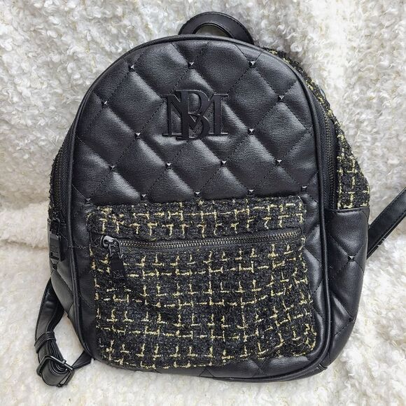 Badgley Mischka Studded Tweed-Pocket Backpack - Picture 1 of 7